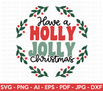 Holly Jolly Christmas Retro SVG