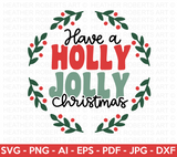 Holly Jolly Christmas Retro SVG