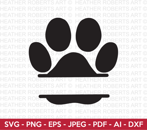 Dog Paw Monogram SVG