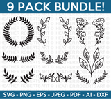 Leaves and Wreath Svg Bundle