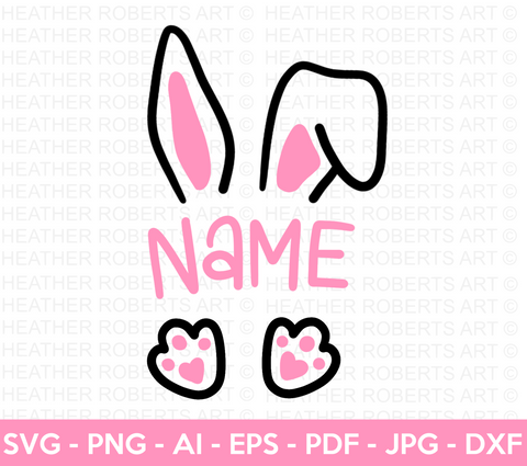 Easter Bunny Split Monogram SVG