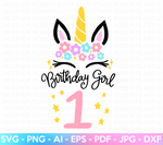 First Unicorn Birthday SVG