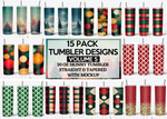 20 Oz Christmas Skinny Tumbler Sublimation Wraps Bundle - Volume 5