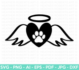 Dog Angel Wings Halo SVG