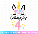 Fourth Unicorn Birthday SVG