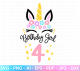 Fourth Unicorn Birthday SVG