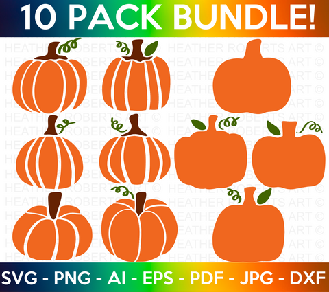 Colored Pumpkin SVG Bundle