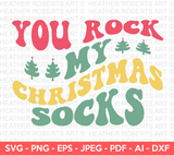 You Rock My Christmas Socks Retro SVG