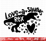 Valentine Dinosaur SVG