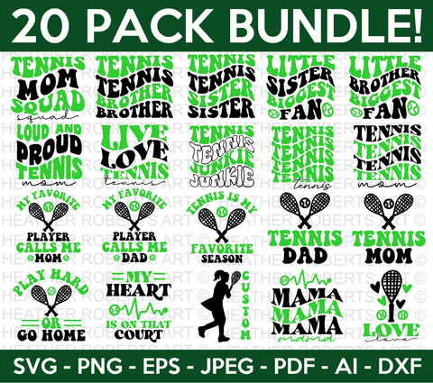 Retro Tennis Svg Bundle