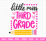 Little Miss Third Grade Svg