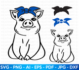 Pig with Bandana SVG