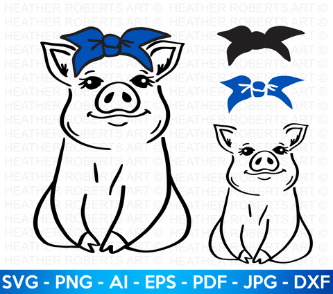 Pig with Bandana SVG