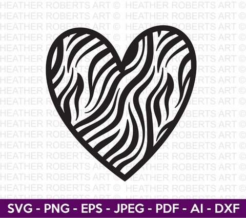 Zebra Pattern Heart SVG