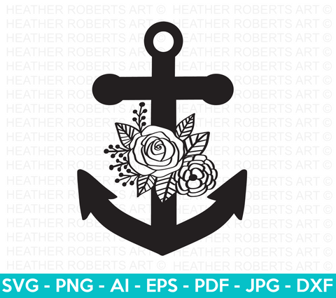 Floral Anchor SVG