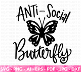 Antisocial Butterfly SVG