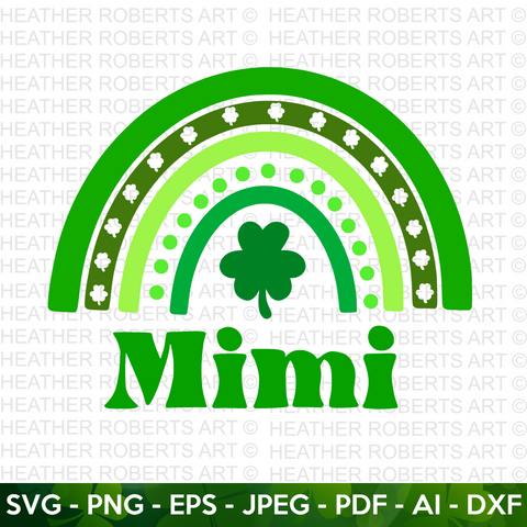 Mimi St. Patrick Rainbow Svg