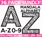 Mandala Alphabet Monograms Bundle 2