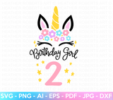 Second Unicorn Birthday SVG