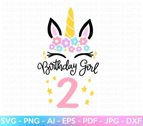 Second Unicorn Birthday SVG