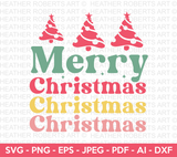 Merry Christmas Retro SVG