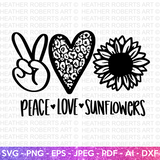 Peace Love Sunflowers SVG