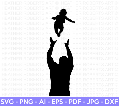 Daddy and Baby Silhouette SVG