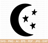 Moon and Stars SVG