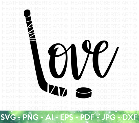 Love Hockey SVG