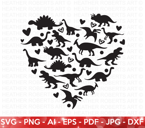 Dinosaur Heart SVG