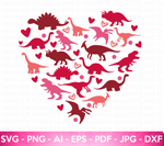 Colored Dinosaur Heart SVG