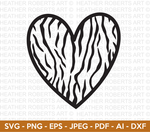 Tiger Pattern Heart SVG