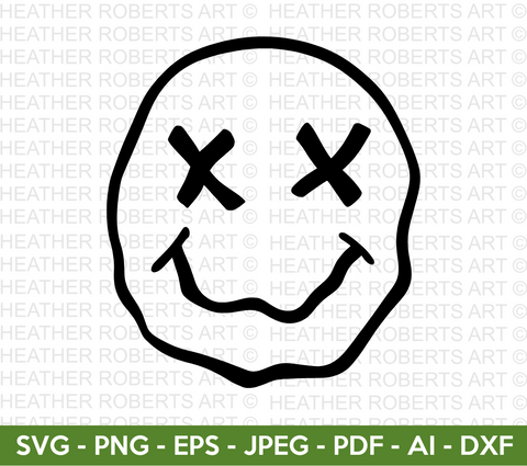 Melted Smiley Face Svg