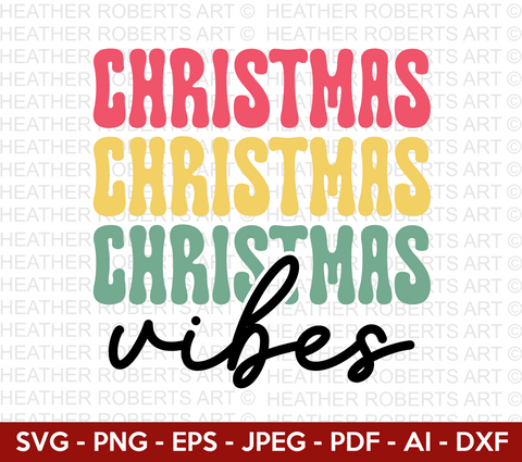 Christmas Vibes Retro SVG