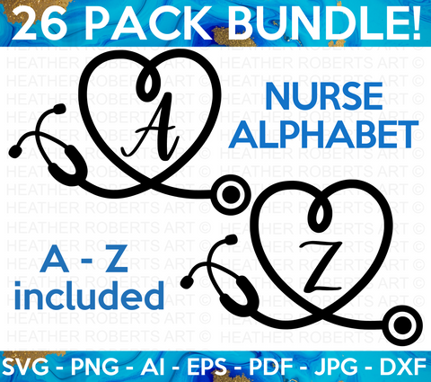 Nurse Alphabet and Numbers SVG Bundle