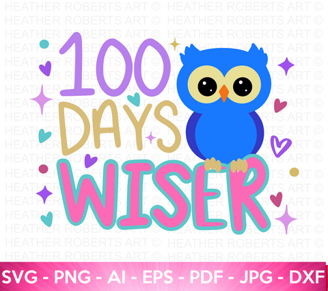 100 Days Wiser SVG