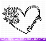 Floral Heart Mommy SVG