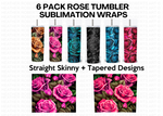 20 Oz Rose Skinny Tumbler Sublimation Wraps Bundle