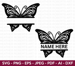 Butterfly Split Monogram Svg