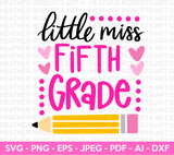 Little Miss Fifth Grade Svg