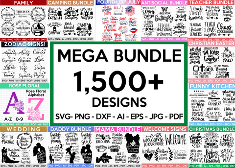 MEGA SVG BUNDLE, 1500+ Designs, Heather Roberts Art Bundle, Huge Svg Bundle, Cut Files Cricut, Silhouette
