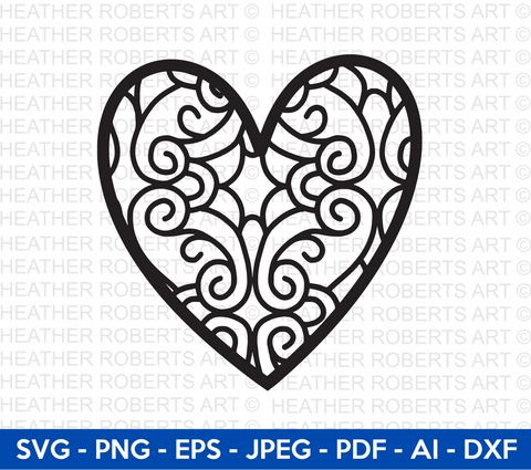 Fancy Pattern Heart SVG