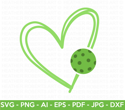 Pickleball Heart SVG