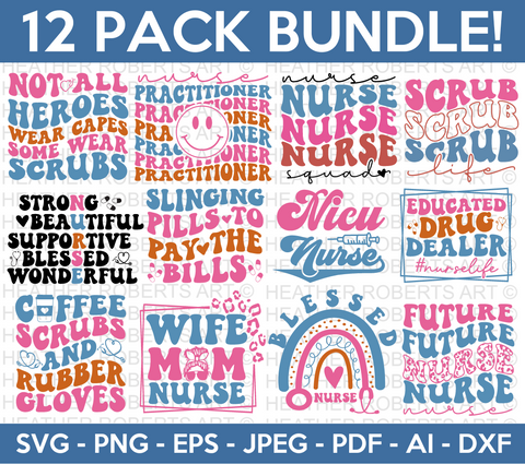 Retro Nurse SVG Bundle