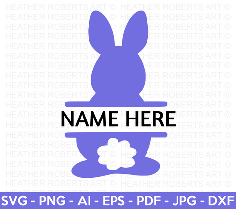 Easter Bunny Split Monogram SVG