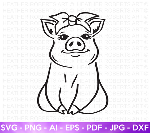 Pig with Bandana SVG