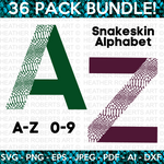 Snake Skin Monogram Alphabet and Numbers SVG