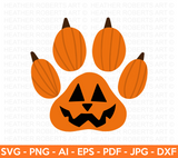 Halloween Dog Paw Print Layered SVG