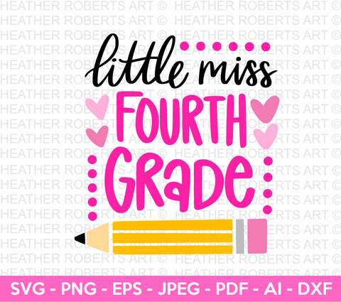 Little Miss Fourth Grade Svg