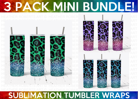 20 Oz Skinny Tumbler Sublimation Wraps Mini Bundle